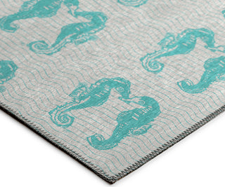 Dalyn Seabreeze SZ15 Teal Area Rug Corner Image