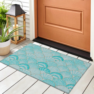 Dalyn Seabreeze SZ2 Teal Area Rug Room Image Feature