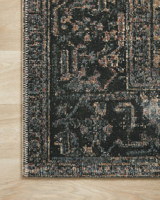 Loloi Sebastian SEB-02 Ocean/Midnight Area Rug Corner On Wood