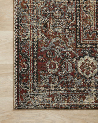 Loloi Sebastian SEB-05 Natural/Brick Area Rug Corner On Wood