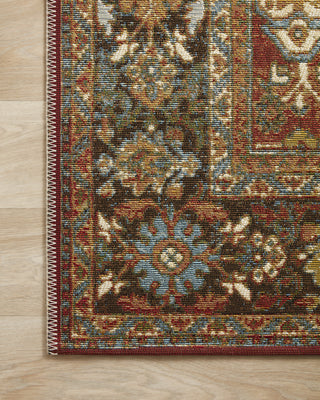 Loloi Sebastian SEB-06 Red/Multi Area Rug Corner On Wood