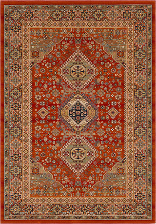 Surya Sedra SED-1001 Dark Red Bright Orange Camel Green Beige Cream Area Rug main image