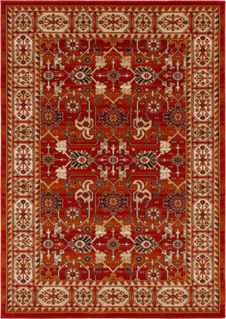 Surya Sedra SED-1003 Dark Red Bright Orange Camel Green Beige Area Rug main image