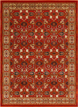 Surya Sedra SED-1003 Dark Red Bright Orange Camel Green Beige Area Rug Main Image 8 X 10