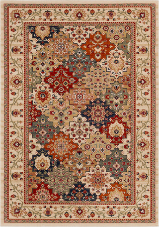 Surya Sedra SED-1005 Beige Camel Bright Orange Dark Red Green Area Rug main image