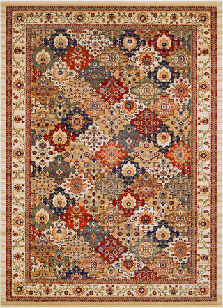 Surya Sedra SED-1005 Beige Camel Bright Orange Dark Red Green Area Rug Main Image 8 X 10