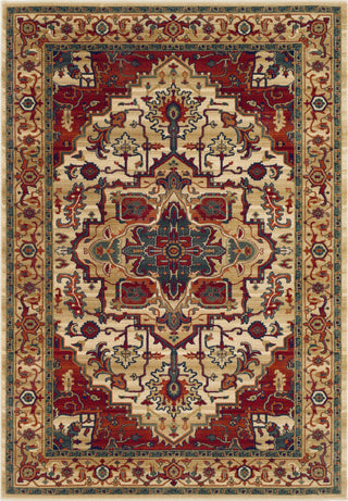 Surya Sedra SED-1007 Dark Red Green Burnt Orange Tan Cream Navy Area Rug main image