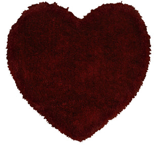 LR Resources Senses 80963 Red Hand Tufted Area Rug 4' Diameter Heart