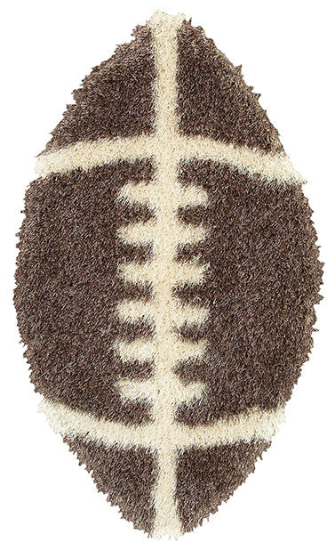 LR Resources Senses 80967 Mocha Hand Tufted Area Rug 2' X 4' Football