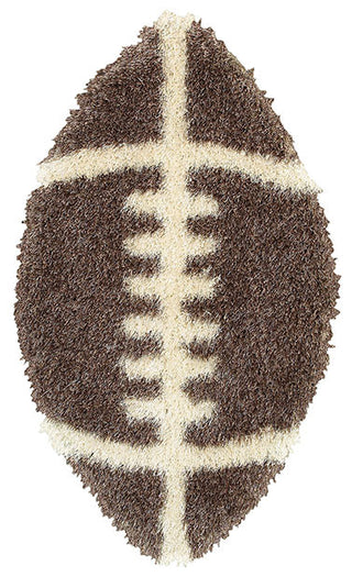 LR Resources Senses 80967 Mocha Hand Tufted Area Rug 2' X 4' Football