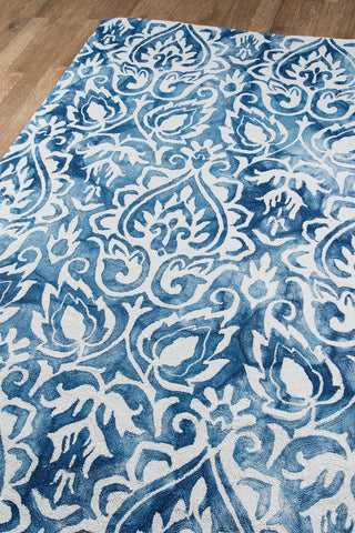 Momeni Serene SRE-1 Blue Area Rug Corner Shot Feature