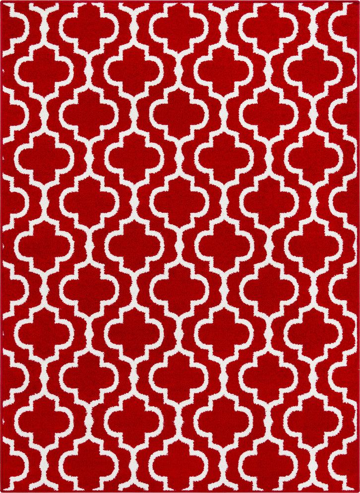 Surya Seville SEV-2315 Bright Red White Area Rug Mirror main image