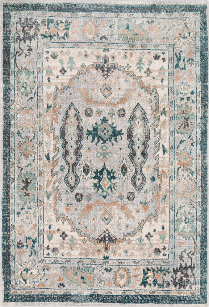 Surya Soft Touch SFT-2303 Teal White Taupe Medium Gray Black Camel Area Rug Mirror main image