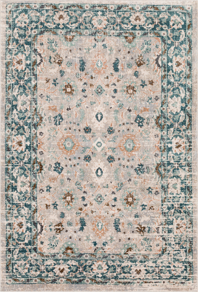 Surya Soft Touch SFT-2304 Teal Taupe Medium Gray Camel Dark Brown Black White Area Rug Mirror main image