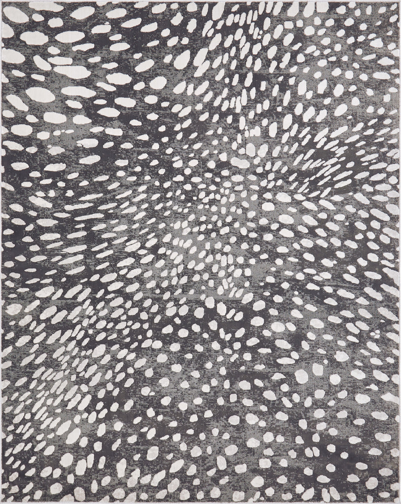 N Natori Serengeti SG-628 Charcoal Spotted Area Rug