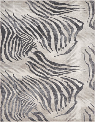 N Natori Serengeti SG-630 Charcoal Zebra Area Rug