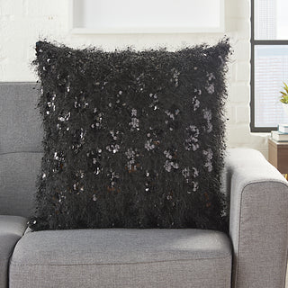 Nourison Shag Shaggy Sequins Black by Mina Victory  Feature