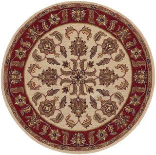 LR Resources Shapes 10561 Ivory/Red Area Rug 5' Round