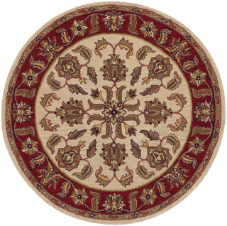 LR Resources Shapes 10561 Ivory/Red Hand Woven Area Rug 5' Round