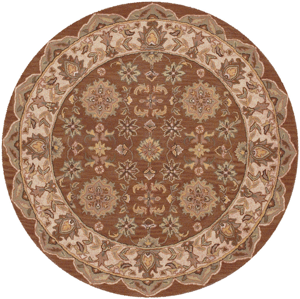 LR Resources Shapes 10563 Coffee/Ivory Area Rug 5' Round