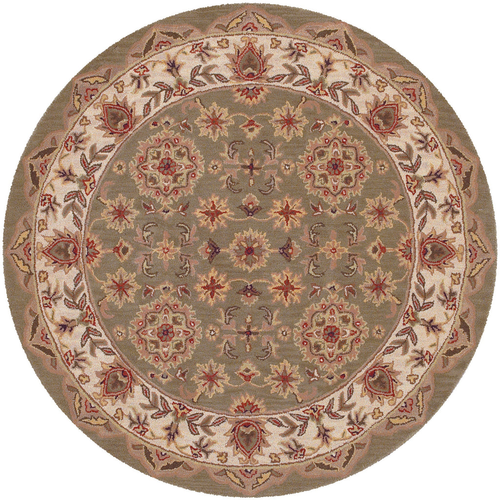 LR Resources Shapes 10564 Green/Ivory Hand Woven Area Rug 5' Round