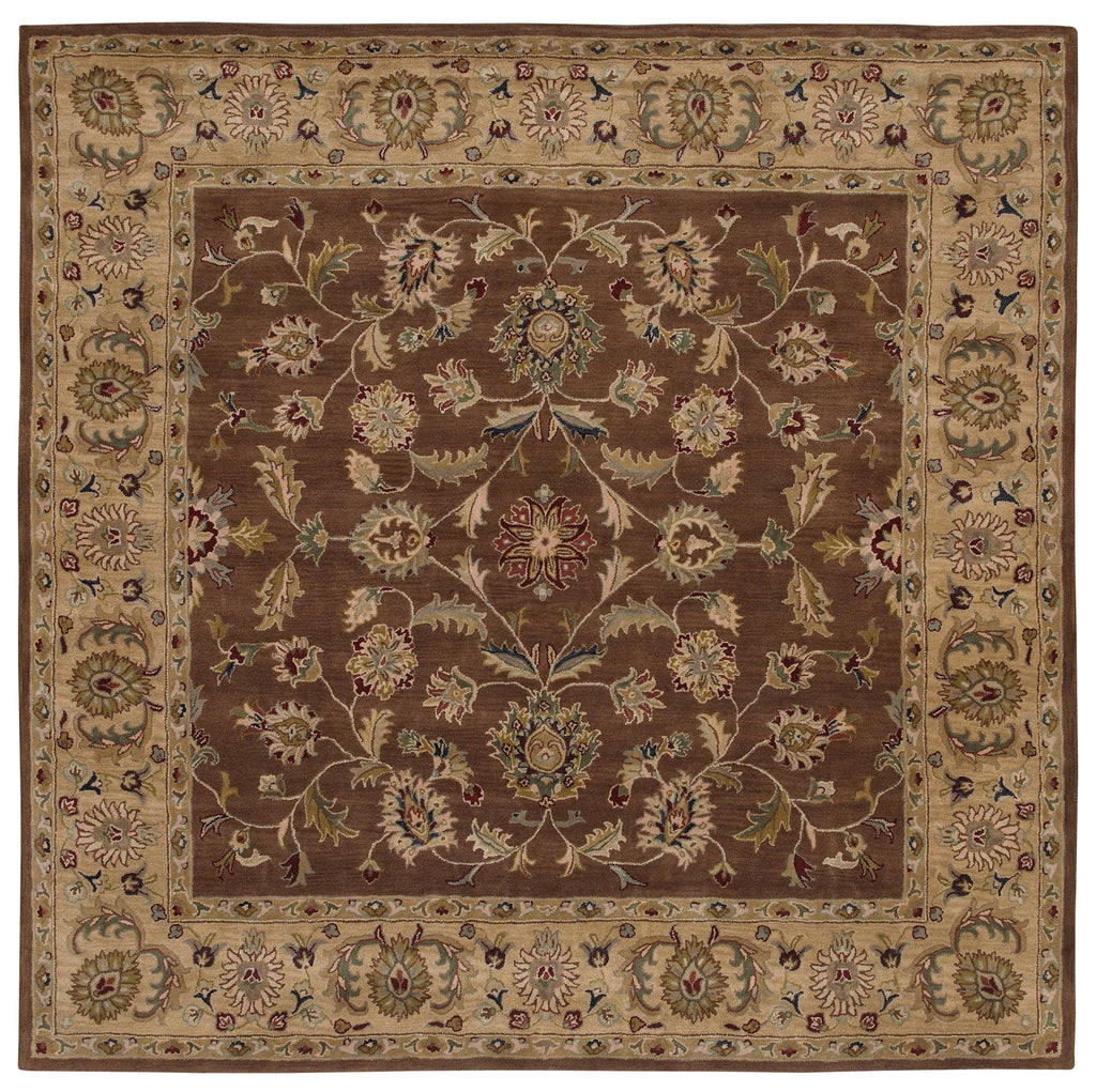 LR Resources Shapes 5R104 Brown/Gold Hand Woven Area Rug 9' Square