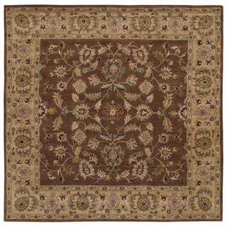 LR Resources Shapes 5R104 Brown/Gold Hand Woven Area Rug 9' Square