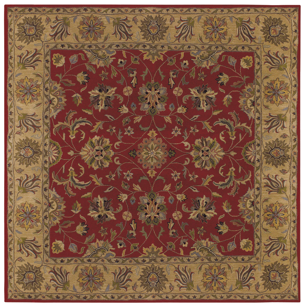 LR Resources Shapes 5R107 Red/Gold Hand Woven Area Rug 9' Square