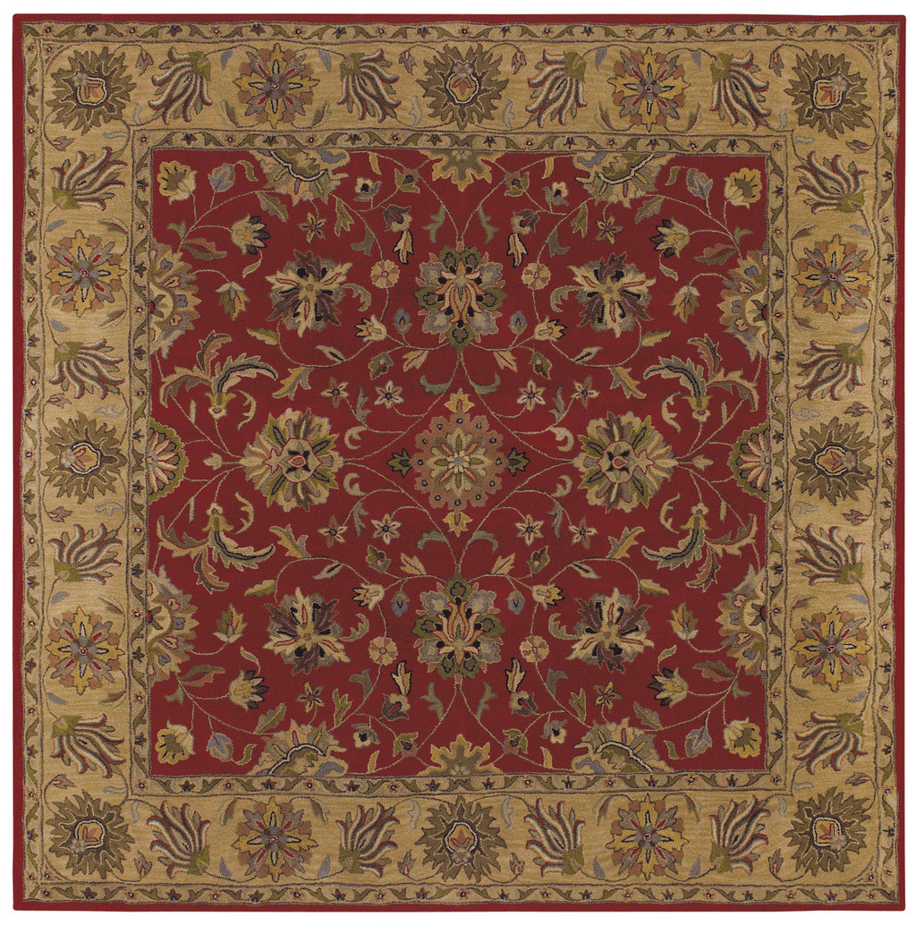 LR Resources Shapes 5R107 Red/Gold Hand Woven Area Rug 9' Square