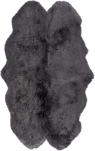 Surya Sheepskin SHS-9602 Charcoal Area Rug 4' X 6'