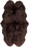Surya Sheepskin SHS-9603 Dark Brown Area Rug 4' X 6'