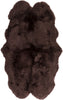 Surya Sheepskin SHS-9603 Dark Brown Area Rug 4' X 6'