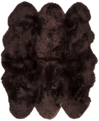 Surya Sheepskin SHS-9603 Dark Brown Area Rug 6' Square