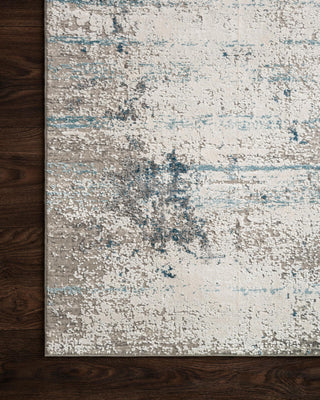 Loloi Sienne SIE-02 Ivory/Ocean Area Rug Corner On Wood