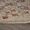 LR Resources Sinuous Floral Oasis Beige Area Rug Corner Image