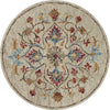 LR Resources Sinuous Floral Oasis Beige Area Rug 4' 0'' Round Image