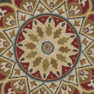 LR Resources Sinuous Red Sunflower Area Rug Detail Image