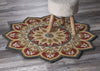 LR Resources Sinuous Red Sunflower Area Rug Lifestyle Image