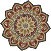 LR Resources Sinuous Red Sunflower Area Rug 4' 0'' Round Image