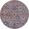 Unique Loom Sisu T-SISU1 Peach and Blue Area Rug Round Top-down Image