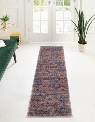 Unique Loom Sisu T-SISU1 Peach and Blue Area Rug Runner Lifestyle Image