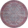 Unique Loom Sisu T-SISU4 Rust Red and Beige Area Rug Round Top-down Image