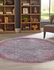 Unique Loom Sisu T-SISU4 Rust Red and Beige Area Rug Round Lifestyle Image
