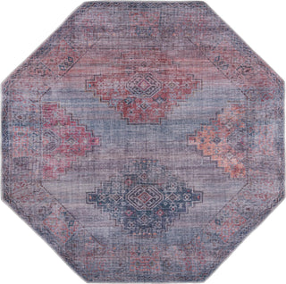 Unique Loom Sisu T-SISU6 Antique Blue Area Rug Octagon Top-down Image