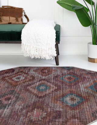 Unique Loom Sisu T-SISU7 Terracotta Area Rug Octagon Lifestyle Image Feature
