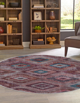 Unique Loom Sisu T-SISU7 Terracotta Area Rug Round Lifestyle Image