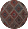 Unique Loom Sisu T-SISU8 Rust Red and Beige Area Rug Round Top-down Image