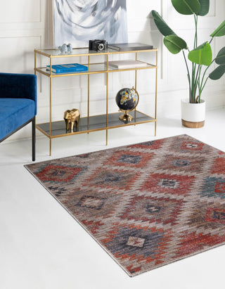 Unique Loom Sisu T-SISU8 Rust Red and Beige Area Rug Square Lifestyle Image