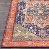 Surya Silk Road SKR-2301 Coral Dark Blue Medium Gray Lime Olive White Bright Red Black Lilac Area Rug Detail Image