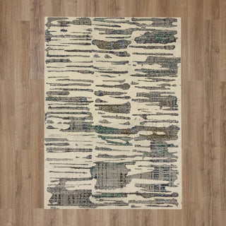 Karastan Omni Skye Blue Area Rug On Wood 